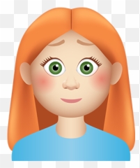 Gingermoji Kristina Caizley - Straight Hair Cartoon Png Emoji
