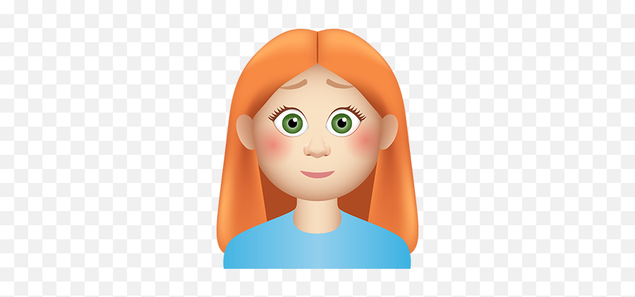 Gingermoji Kristina Caizley - Straight Hair Cartoon Png Emoji,Duh Emoji