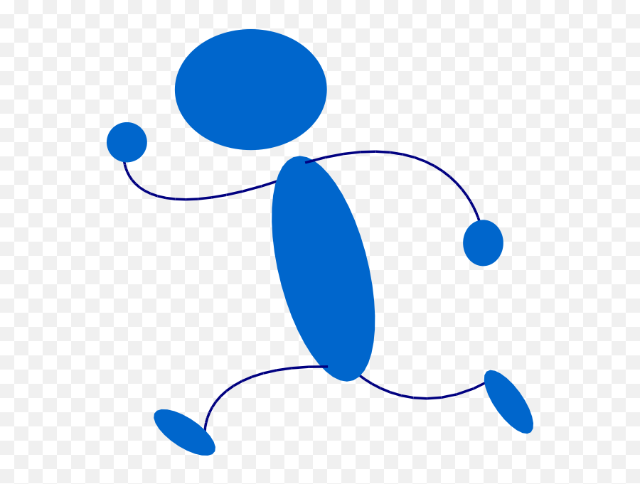 Blue Stick Man Clip Art At Vector - Running Clip Art Emoji,Emoji Stick Man