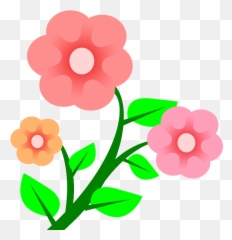 Three Plants Flower Flowers Cartoon - Flower Cartoon Png Emoji,Flower Emoji Vector