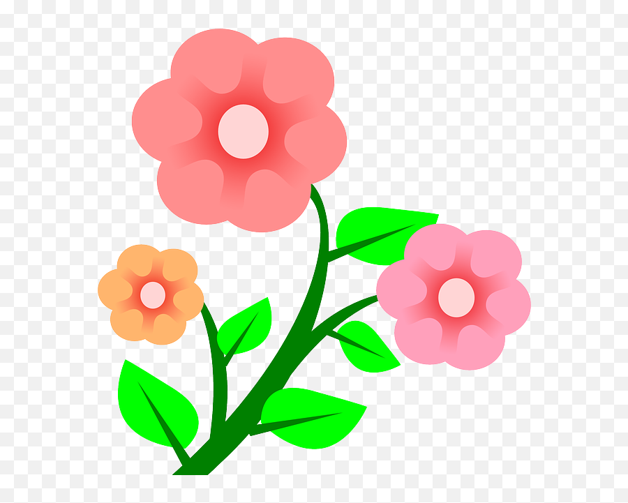 Three Plants Flower Flowers Cartoon - Flower Cartoon Png Emoji,Flower Emoji Vector