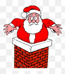 Santa Chimney Stuck - Father Christmas In Chimney Emoji,Santa Sleigh Emoji