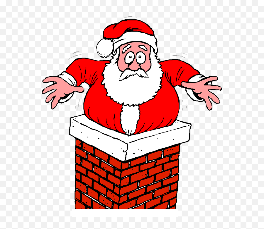 Santa Chimney Stuck - Father Christmas In Chimney Emoji,Santa Sleigh Emoji