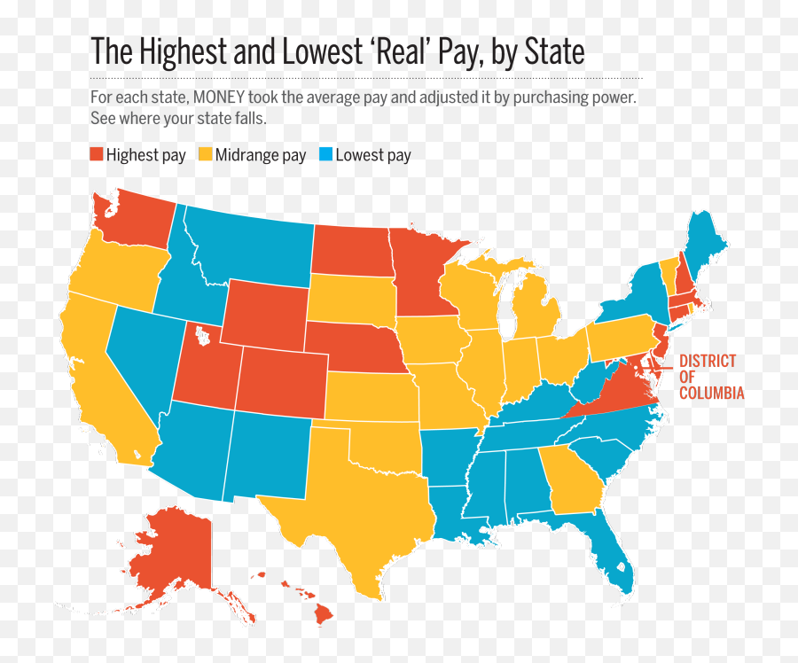 This Map Shows The Average Income In - Cost Of Living By State 2018 Emoji,Cali Flag Emoji