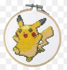 Cross Stitch Hoops U2013 Thecloudfactory - Pikachu Perler Emoji,Maplestory Emoji