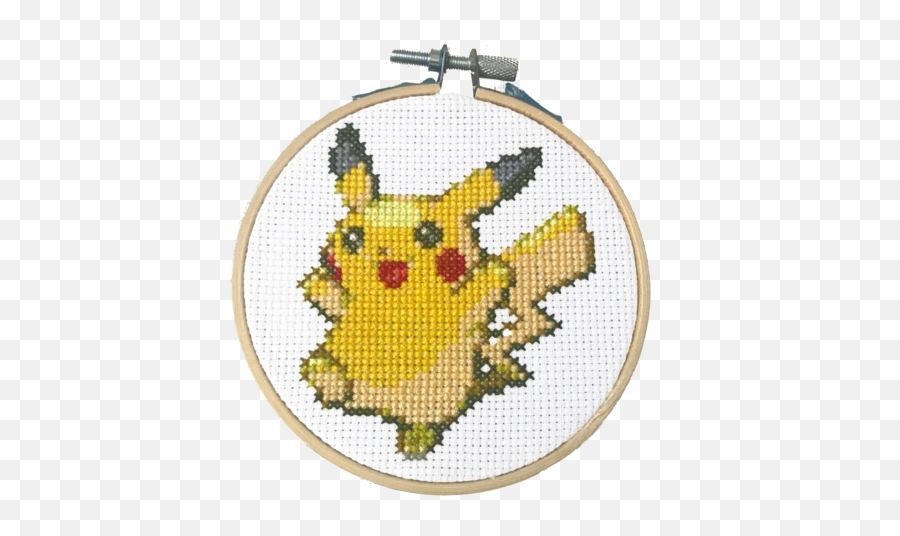 Cross Stitch Hoops U2013 Thecloudfactory - Pikachu Perler Emoji,Maplestory Emoji