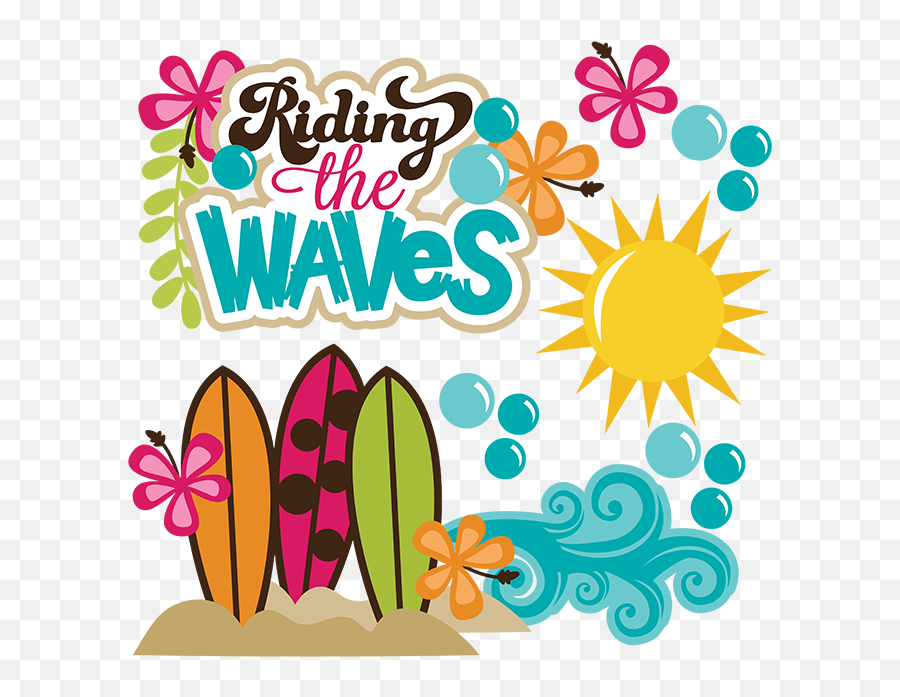 Waves Clipart Surfboard Waves Surfboard Transparent Free - Surfing Board Clipart Emoji,Surfboard Emoji