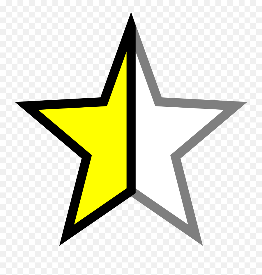 Svg Star Half Transparent Png Clipart Free Download - White Star No Background Emoji,Half Star Emoji