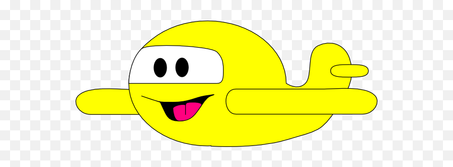 Happy Yellow Airplane Clip Art At Clkercom - Vector Clip Happy Emoji,Airplane Emoticon