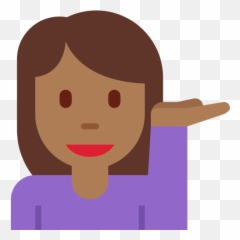 Person Tipping Hand Emoji with Medium - Dark Skin Tone Happy
