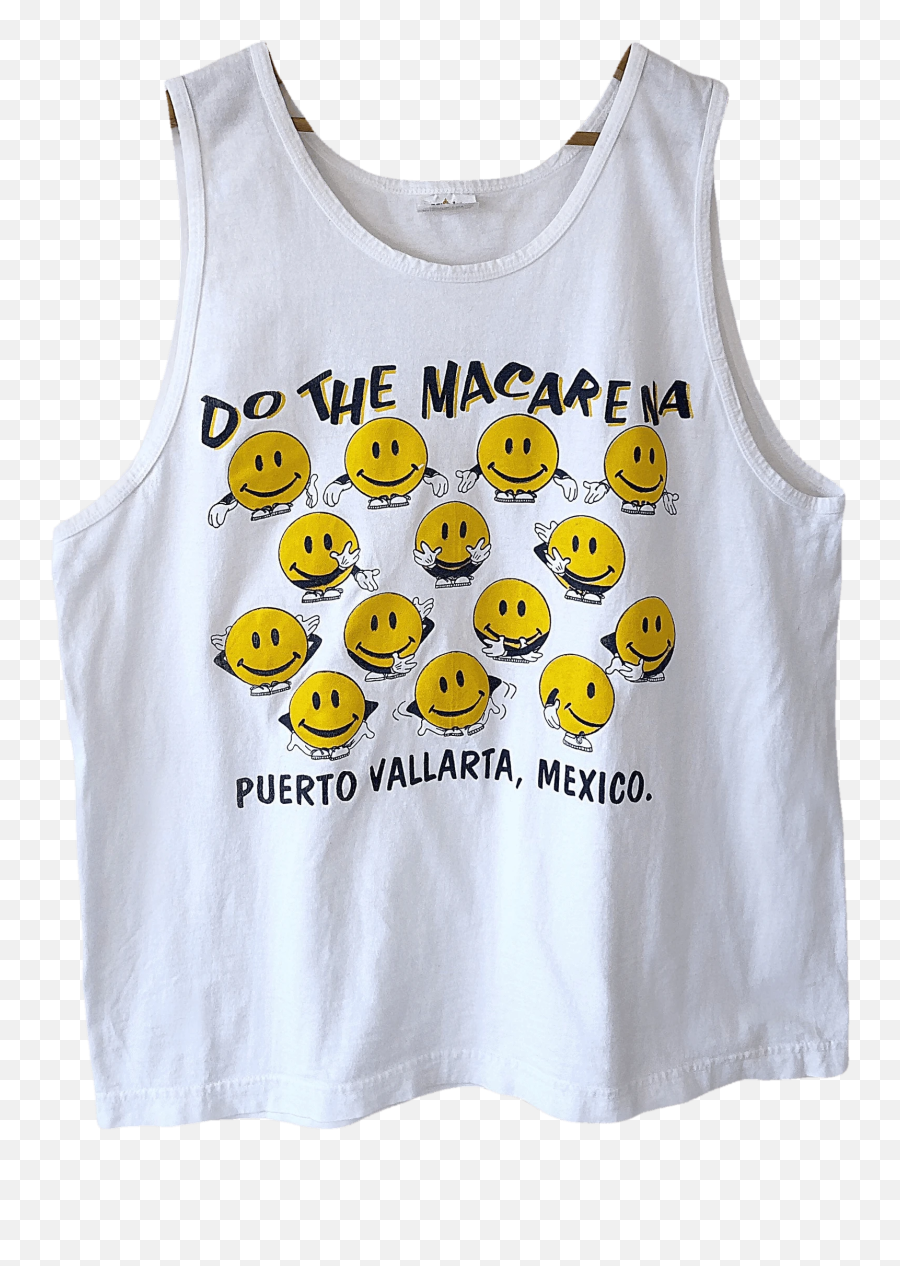 90u2019s Do The Macarena Dance Emoji Puerto Vallarta Souvenir Beach Tank Top By Mindy - Sleeveless,Emoji Print Clothes