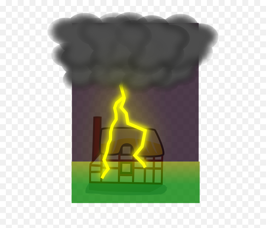 Free Lightning Thunder Vectors - Dibujos De Un Rayo Quemar Una Casa Emoji,Lightbulb Emoji