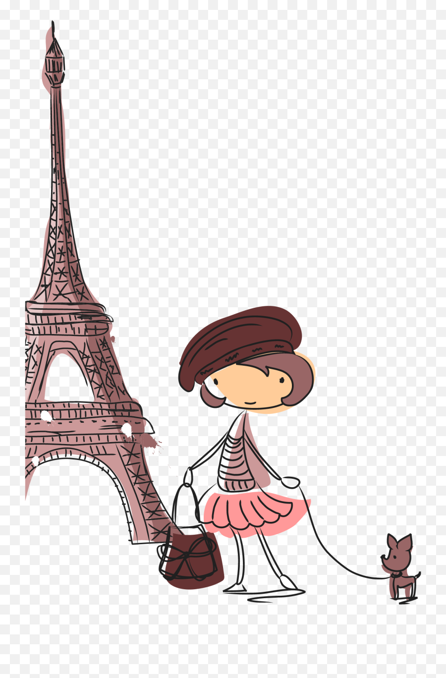 Eiffel Tower Cartoon Transprent - Draw Cartoon Eiffel Tower Emoji,Eiffel Tower Emoticon