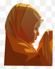 Vector Illustration Of Young Woman - Orang Berdoa Emoji