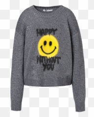 Gray Spray Me Smiley Pullover - Emoji