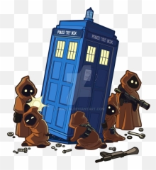 Transparent Tardis Cartoon Picture - Jawa Star Wars Cute Emoji,Tardis Emoticon Facebook