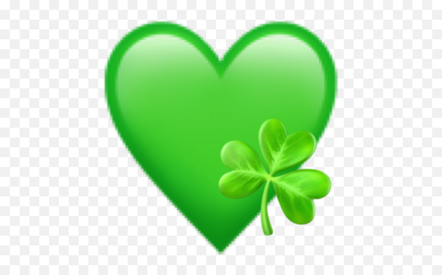 Green Heart Plant Clover Emoji Lucky Aesthetic Tumblr - Heart,Plant Emoji