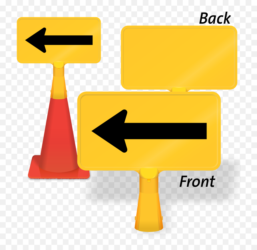 One Direction Left Arrow Coneboss Sign - Pedestrian Crossing Cone Emoji,Traffic Cone Emoji