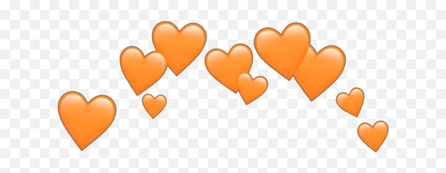 Orange Cool Edit Fanpage Tumbrl Hearts Emoji Emojis Hea - Transparent Background Blue Hearts Emoji,Orange Emojis