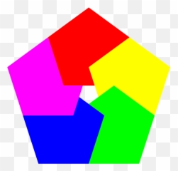 Pentagon Shapes Clipart - 5 Colors Emoji