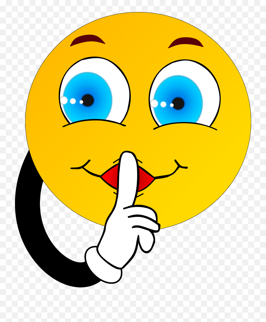 Smiley Making Silence Sign Clipart - Silent Emoji,Hippie Emoticon