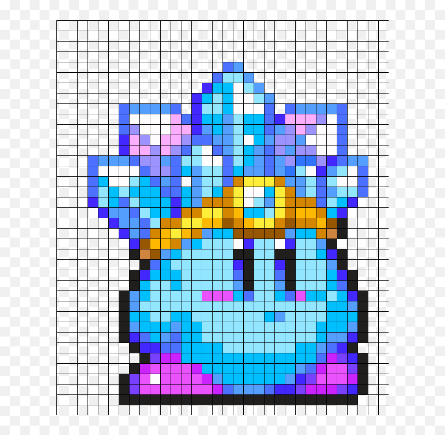 Download Transparent Emoji Fire Png - Ice Kirby Perler Bead Kirby Perler Bead Pattern,Fire Ball Emoji