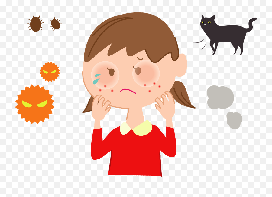 Little Girl With Allergies Clipart - Allergies Clipart Png Emoji,Little Girl Emoji