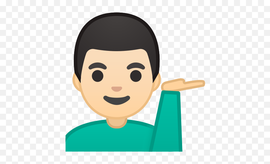 Man Tipping Hand Emoji With Light Skin Tone Meaning - Emoji Boy Png,Black Person Emoji