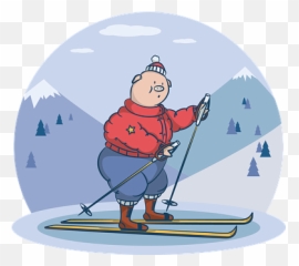 Free Piglet Illustrations - Ski Emoji