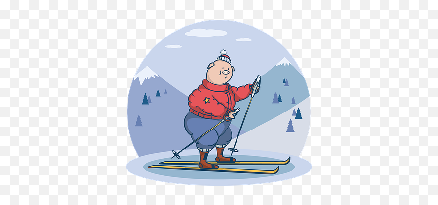 Free Piglet Pig Illustrations - Ski Emoji,Flag Mountain Ski Emoji