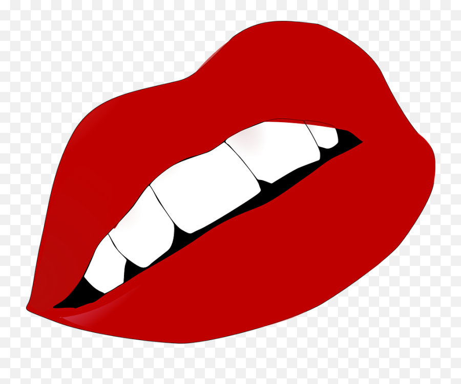 Free Kiss Lips Vectors - Red Lips Free Clipart Emoji,Party Hat Emoji