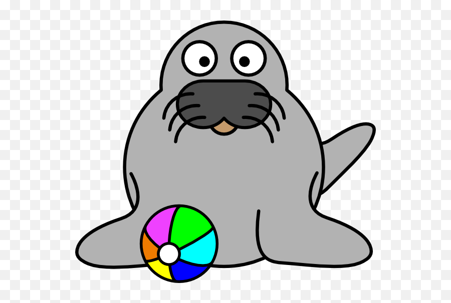 Clipart Swimming Walrus Transparent - Cartoon Seal Clipart Emoji,Walrus Emoji