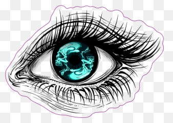 Human Eye With Blue Skull Iris Sticker - Human Snake Eye Drawing Emoji,Sasquatch Emoji
