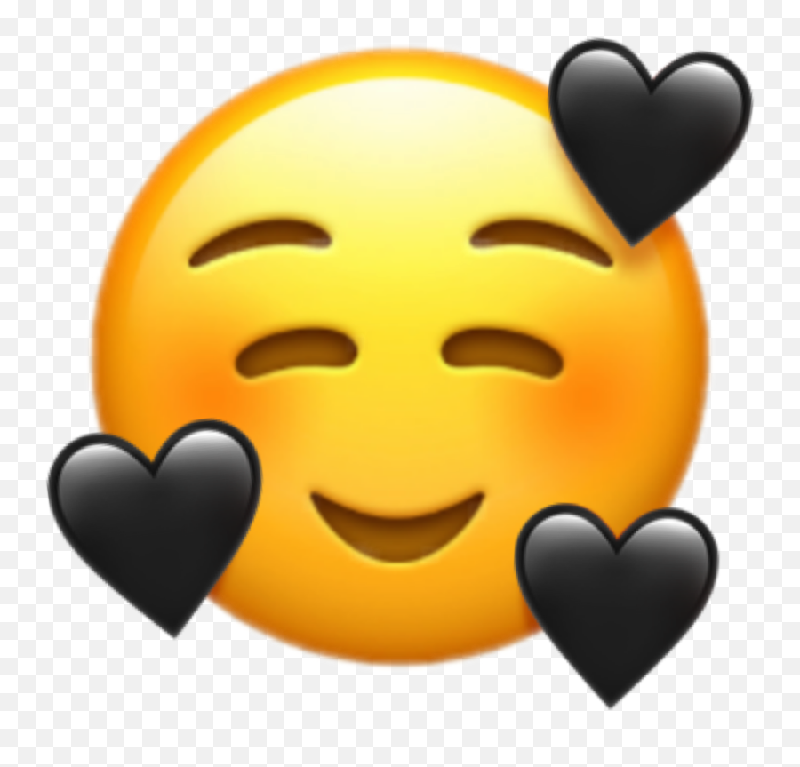 Emoji Emojis Overlay Black Heart - Emojis Happy,Black Emojis