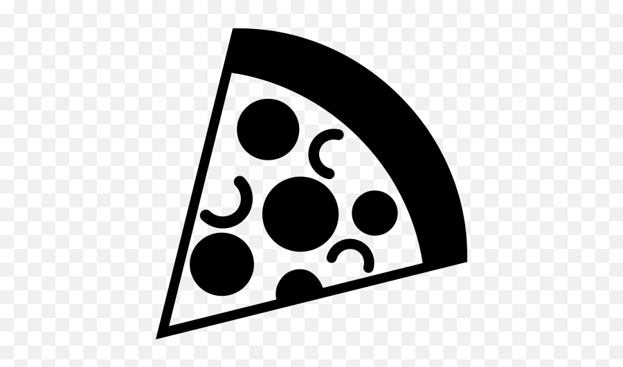 Emojione Bw 1f355 - Circle Emoji,Pizza Slice Emoji
