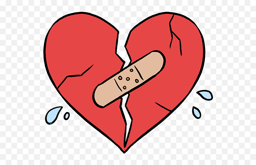 How To Draw A Broken Heart - Broken Heart Simple Drawing Emoji,Heartbroken Emoji