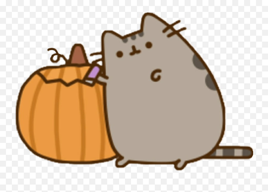 Pusheen Halloween Pumpkin Carving - Cute Gif Transparent Background Emoji,Pumpkin Carving Emoji