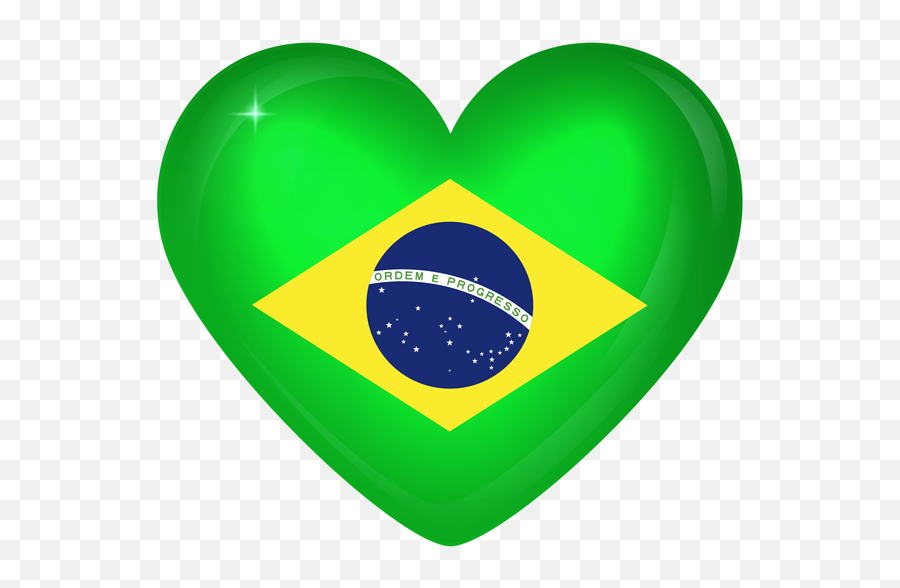Bandeira Do Coração Grande Do Brasil - Brazil Flag Heart Png Emoji,Brazil Flag Emoji