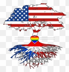 Puerto Rican Roots Gay Heart Lgbt Pride - American Flag Colombian Emoji