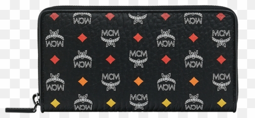 Mcm Zip Around Wallet In Skyoptic - Emoji