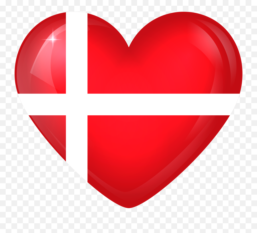 Denmark Large Heart Flag - Denmark Flag Heart Png Emoji,Switzerland Flag Emoji