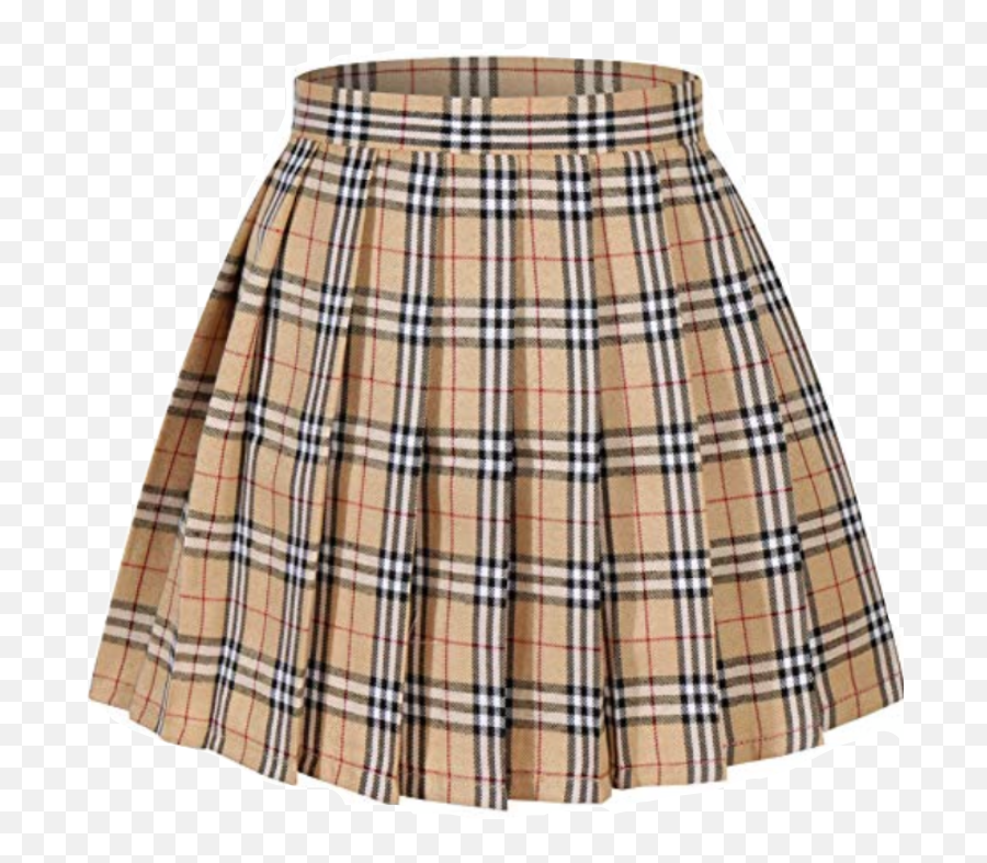Skirt Show Clc Plaid Outfit Lady Girls - Pleated Beige Plaid Skirt Emoji,Emoji Skirt