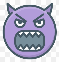 Angry Demon Devil Emoji Evil Face Hatred Icon - Cartoon,Purple Demon Emoji