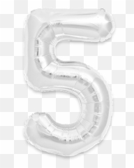 Giant Silver 5 U2014 Gifts And Party - 25 Number Balloons Emoji,Silver Emoji