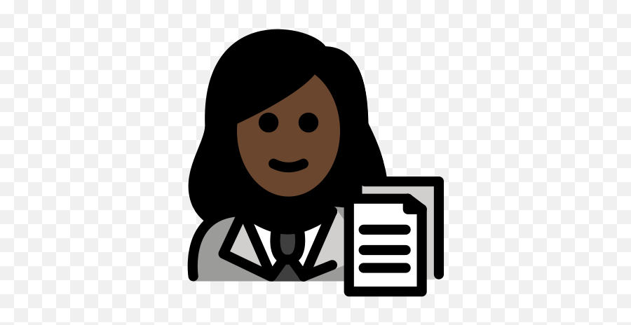 U200d Woman Office Worker Dark Skin Tone Emoji - Emoji De Escritorio,Dark Moon Face Emoji