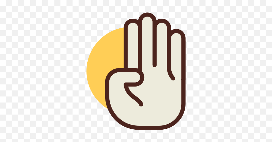 Four Fingers - Free Gestures Icons Vertical Emoji,Shaka Emoji