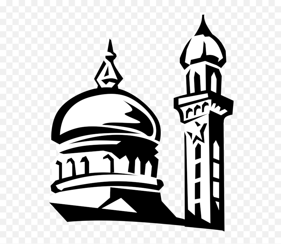Vector Black And White Stock Islamic Mosque Dome And - Vector Mosque Emoji,Islam Emoji