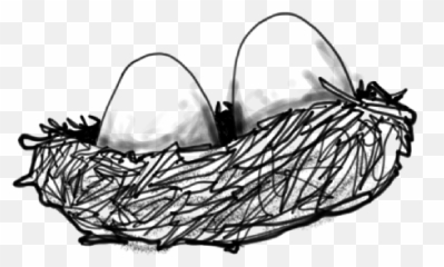 Chicken Nest Clip Art Black And White - Bird Emoji