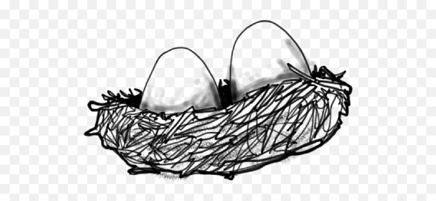 Chicken Nest Clip Art Black And White - Bird Nest Emoji,Bird Nest Emoji