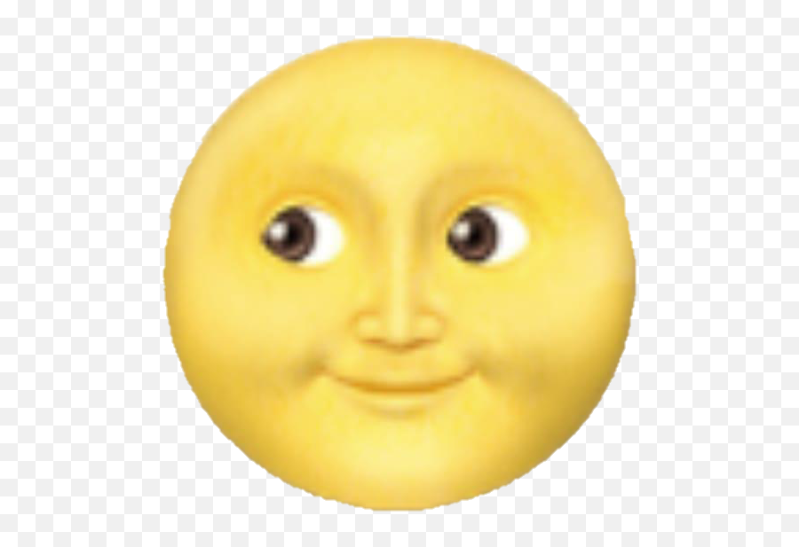 Emoji Moon Yellow Smileymoon Moonface Smilingmoon Fullm,Moon Face Emoji